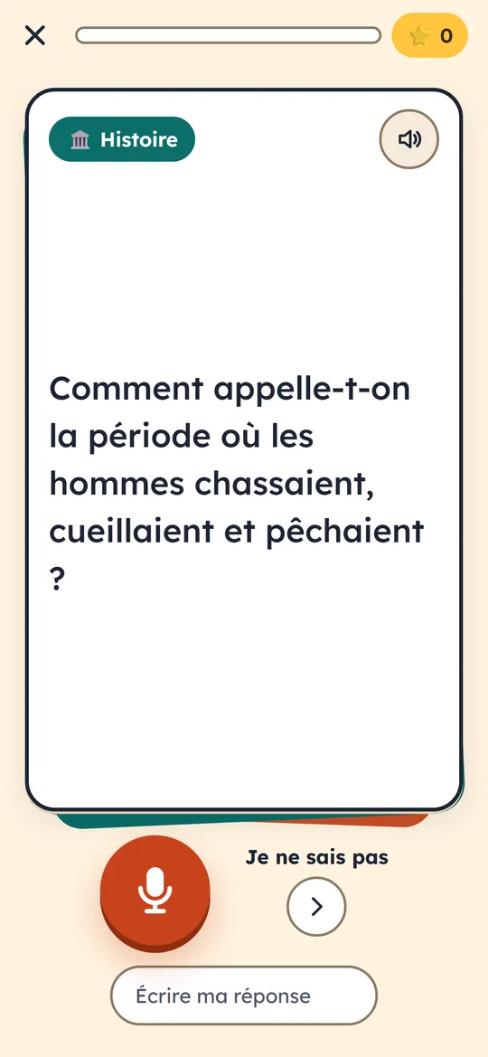 Une question sur une carte, avec le micro dessous